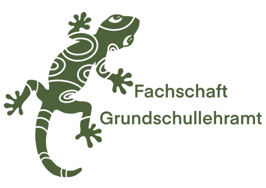 Das Logo der Fachschaft Grundschullehramt. Ein gezeichneter Gecko.